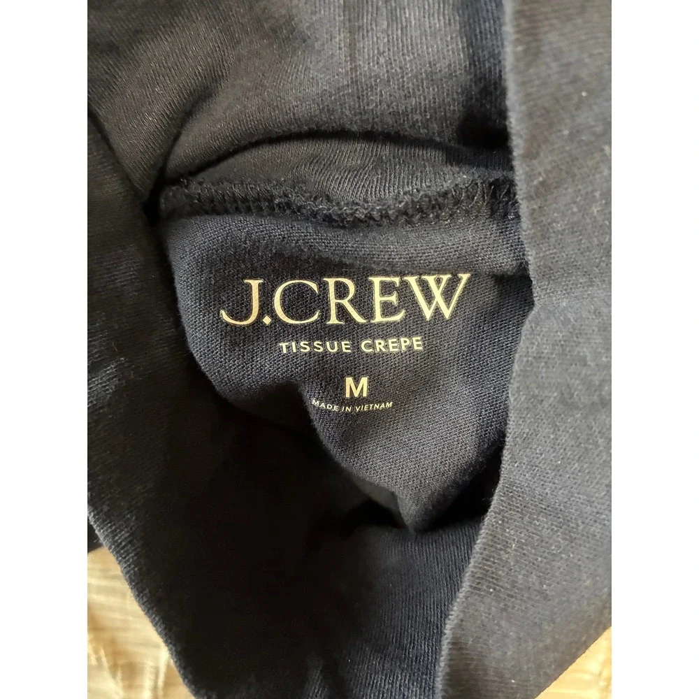J. Crew Womens Navy Blue Mock Neck Long Sleeve Top CD305 FA24 Size Medium